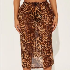 Fashion Nova Brown Leopard Skirt (NEW)